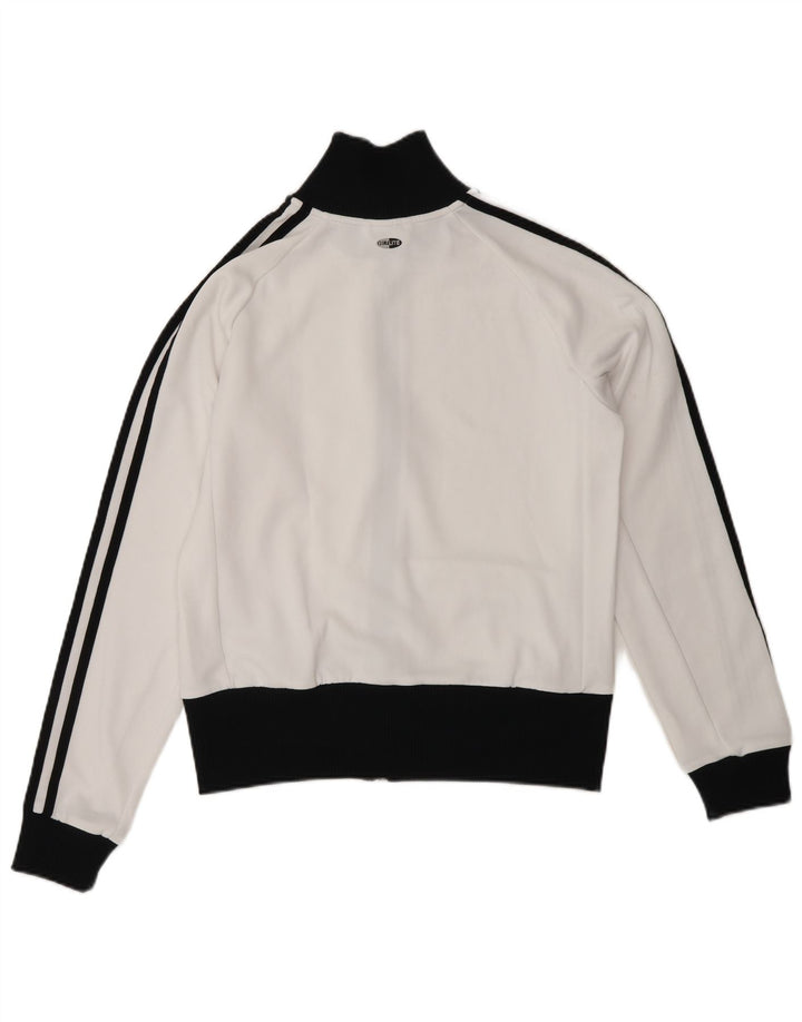 Adidas Mujer Crop Chándal Top Chaqueta UK 14 Medium Blanco Colorblock