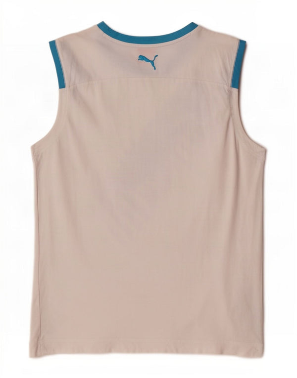 Puma Camiseta Sin Mangas Con Gráfico Para Hombre Algodón Blanco Mediano