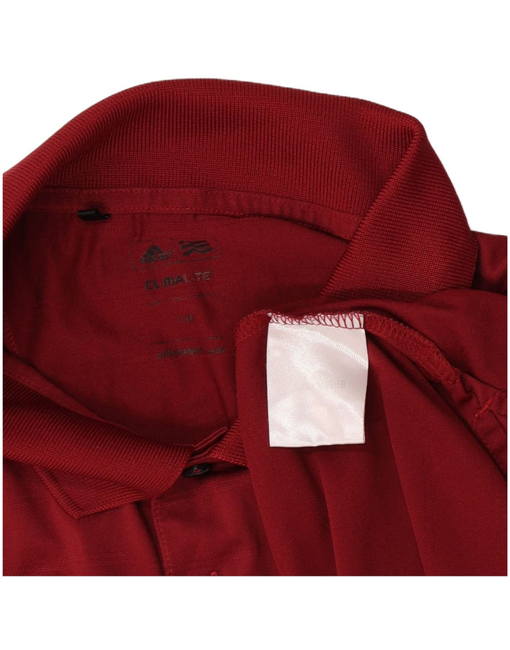 Adidas Mens Climalite Polo Camisa Grande Borgoña Rayas Poliéster