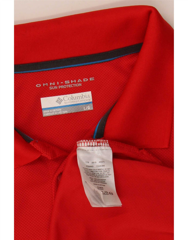 Polo Columbia Omni-Shade para hombre, poliéster rojo grande