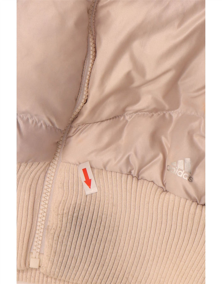 Adidas Chaqueta acolchada para mujer UK 12 Medium Beige Nylon