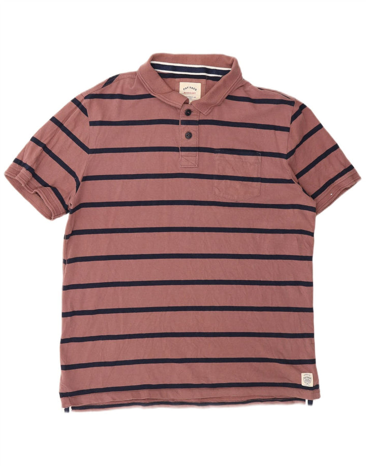 Polo para hombre de Fat Face, talla grande, color burdeos, a rayas