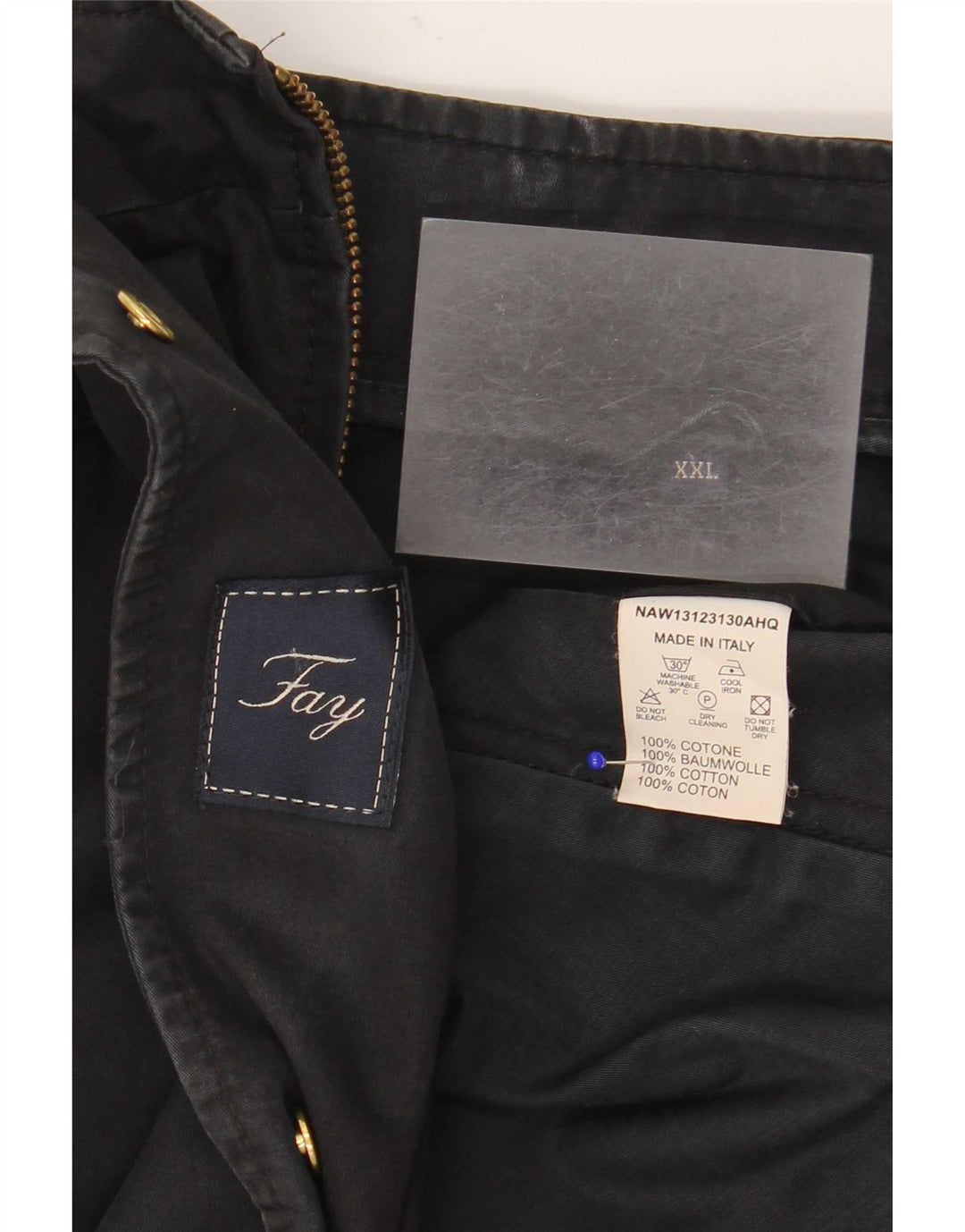 Fay Chaqueta utilitaria para mujer UK 22 2XL Algodón negro
