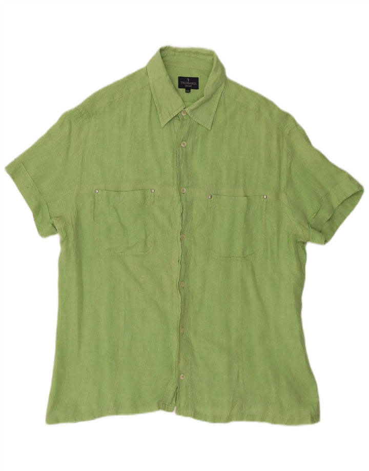 Trussardi Camisa Manga Corta Hombre 2XL Verde