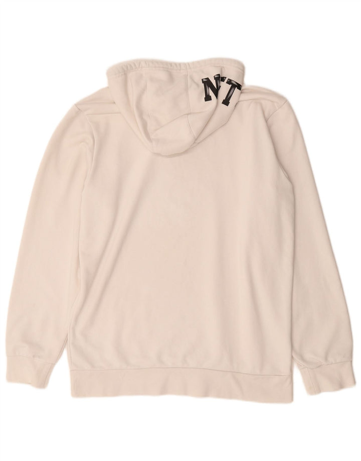 Adidas Hombre Brooklyn Nets Graphic Sudadera con Capucha Jersey Medio Blanco Algodón