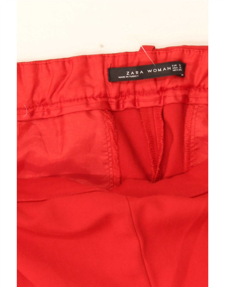 Zara Mujer Pantalones Casuales Slim Small W26 L26 Rojo
