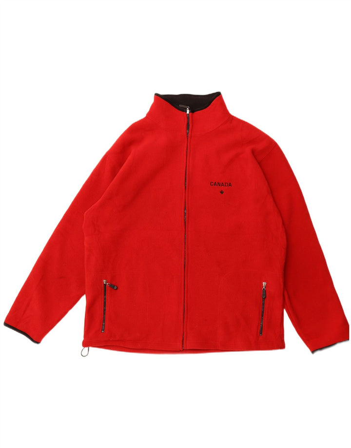 MONDETTA Mens Canada Fleece Jacket UK 40 Large Red Polyester