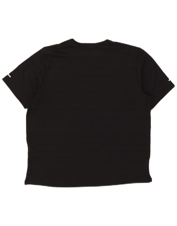 Camiseta Nike Dri Fit para hombre, talla grande, poliéster a rayas negras