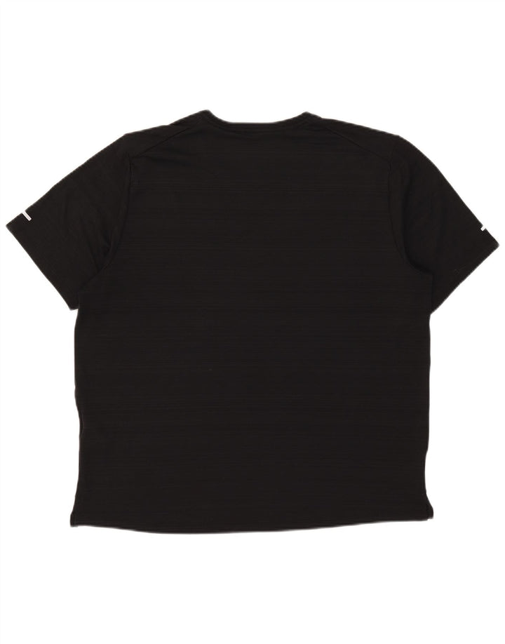 Camiseta Nike Dri Fit para hombre, talla grande, poliéster a rayas negras
