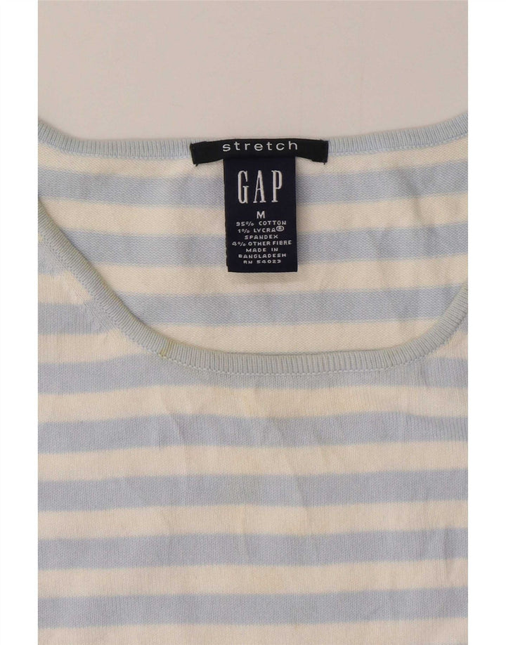 Gap - Camiseta sin mangas para mujer, talla 40, algodón a rayas, color azul medio