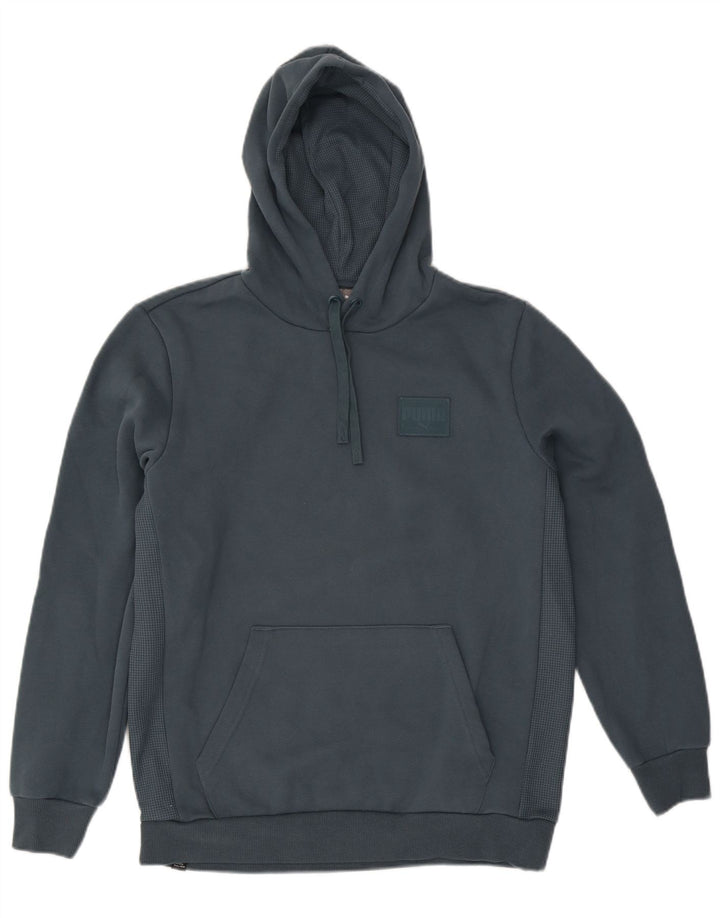 Puma Hombre Sudadera Con Capucha Jumper Algodón Gris Medio