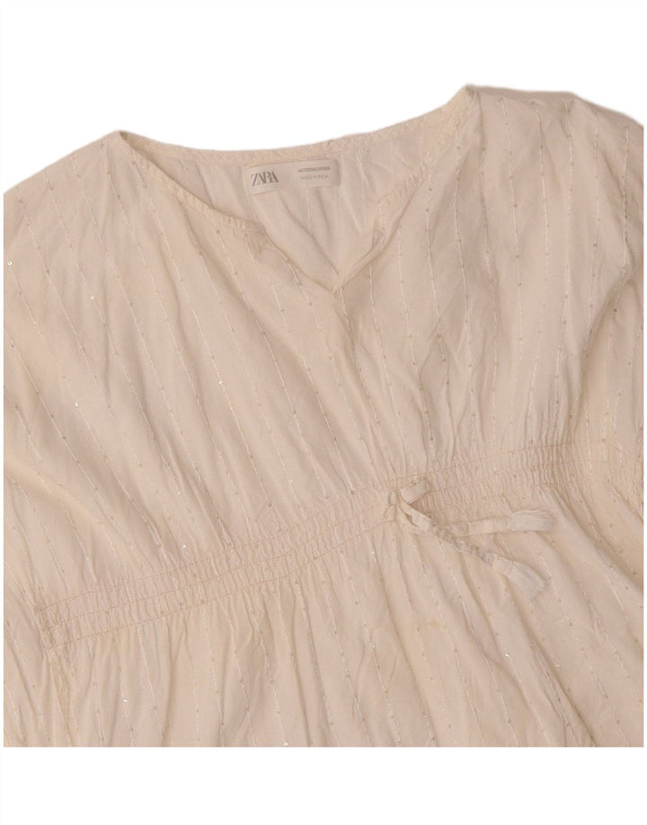 ZARA Mujer Blusa De Ala De Murciélago Top UK 46 Large Blanco