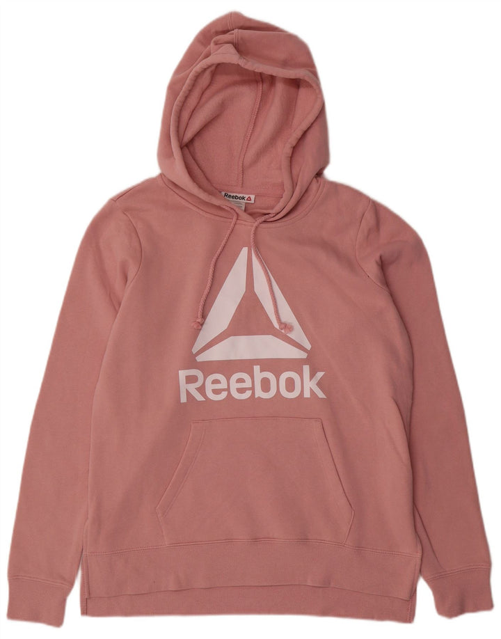 REEBOK Jersey con capucha gráfica para mujer Reino Unido 14 Algodón rosa medio