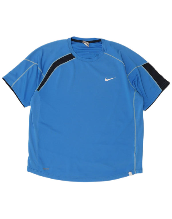 Camiseta NIKE Hombre Top XL Azul Colorblock