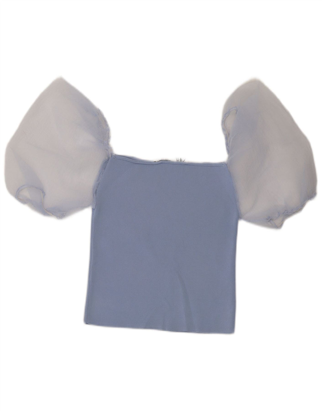 Zara Top corto con hombros descubiertos para mujer Reino Unido 42 Azul medio Colorblock