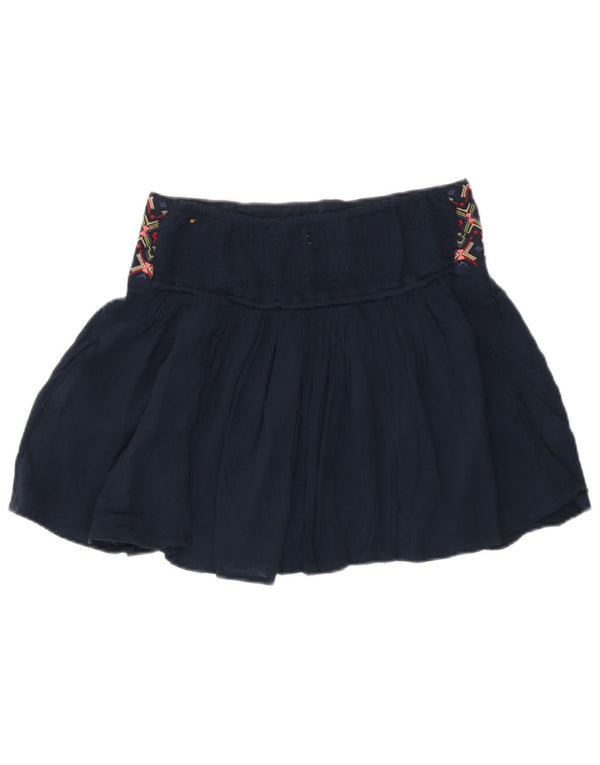 Hollister Womens High Waist Mini Skirt Small W27 Navy Blue Geometric
