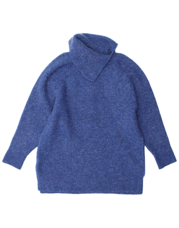 Monsoon Suéter tipo jersey con cuello vuelto para mujer Reino Unido 40 Pequeño Acrílico azul