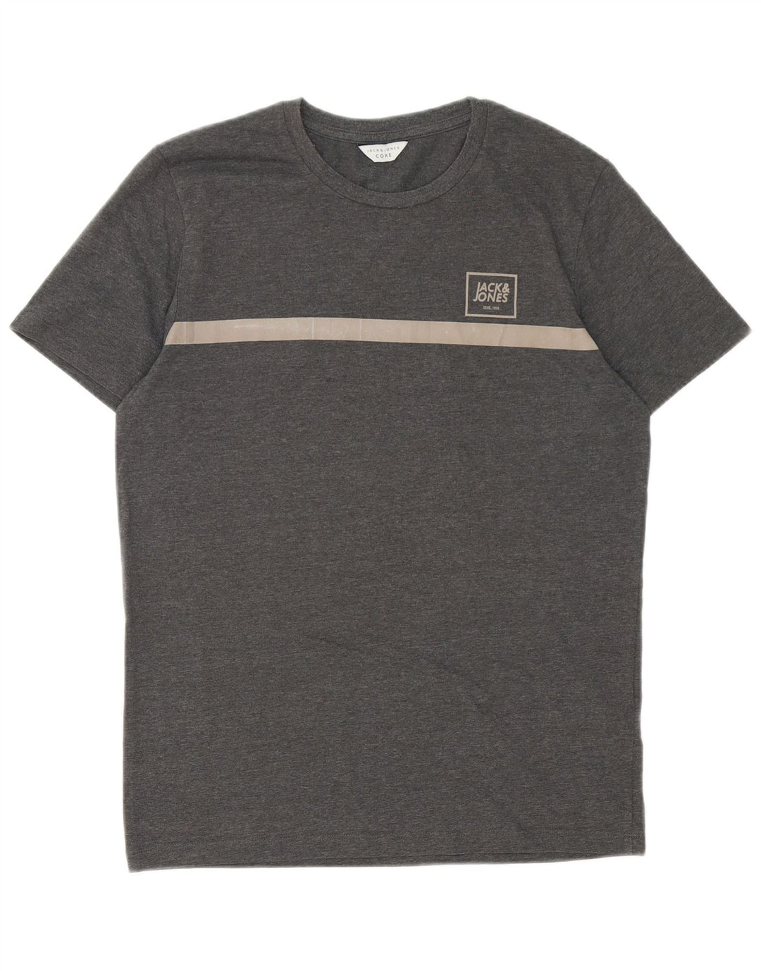 Jack & Jones Hombre Camiseta Top Small Gris Colorblock Algodón