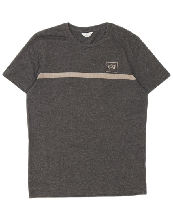 Jack & Jones Hombre Camiseta Top Small Gris Colorblock Algodón