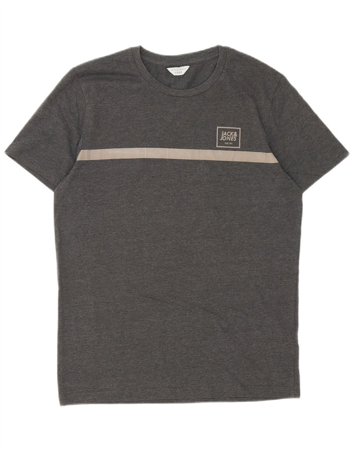 Jack & Jones Hombre Camiseta Top Small Gris Colorblock Algodón
