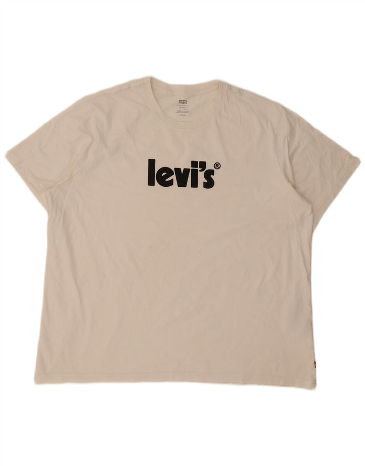 Levi's Camiseta con gráfico relajado para hombre Top XL Algodón blanco