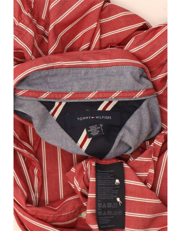 Camisa Tommy Hilfiger Hombre Algodón Rayas Rojas Medianas