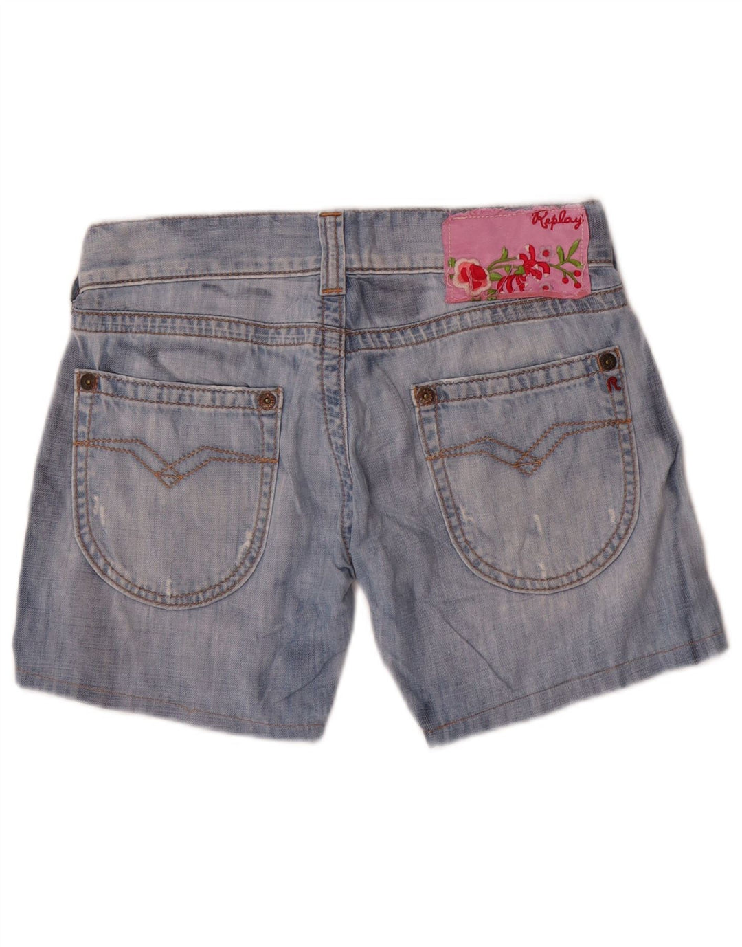 Shorts Vaqueros Mujer Replay W27 Small Azul Algodón