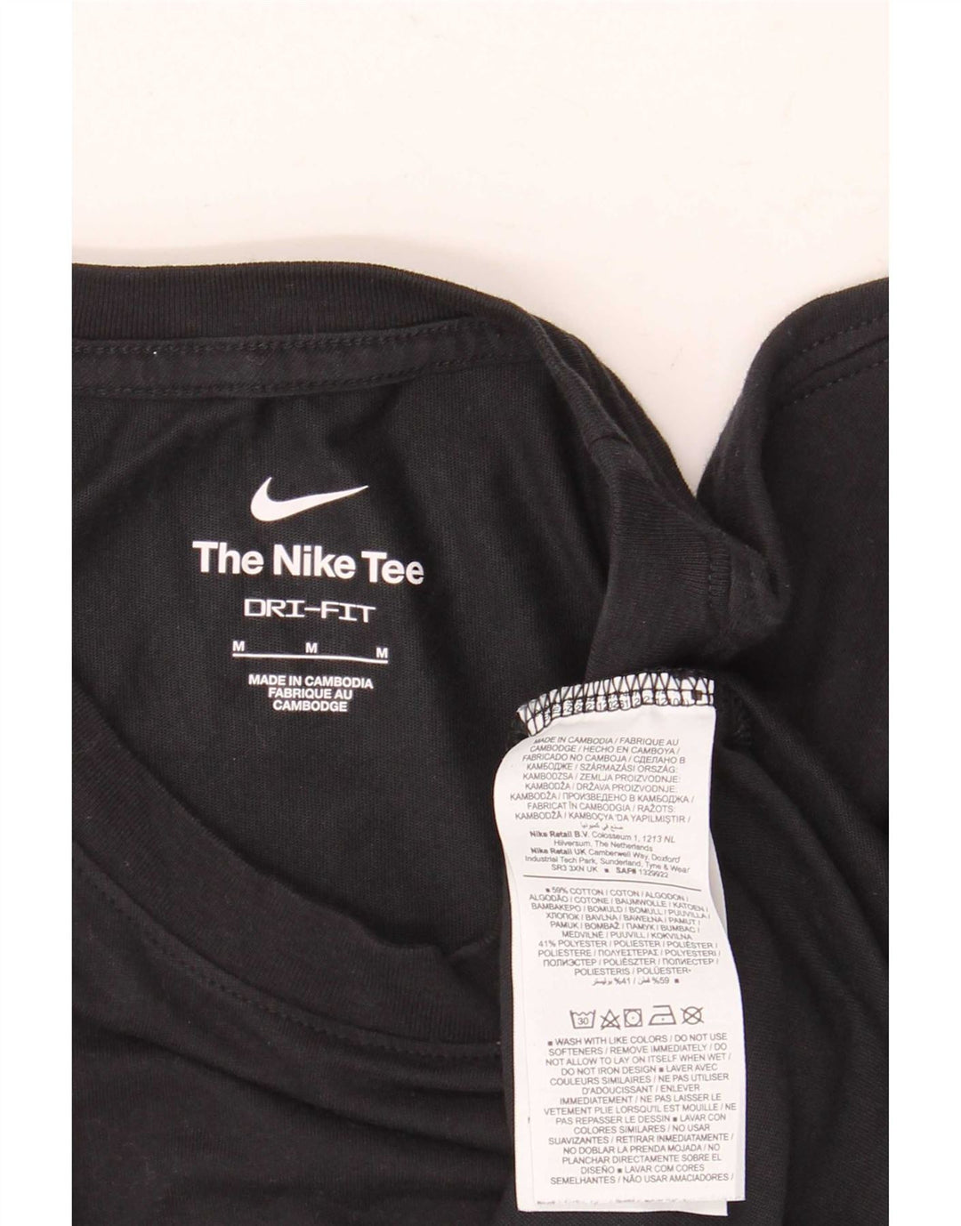 Nike Dri Fit Graphic Camiseta para hombre, talla mediana, algodón negro
