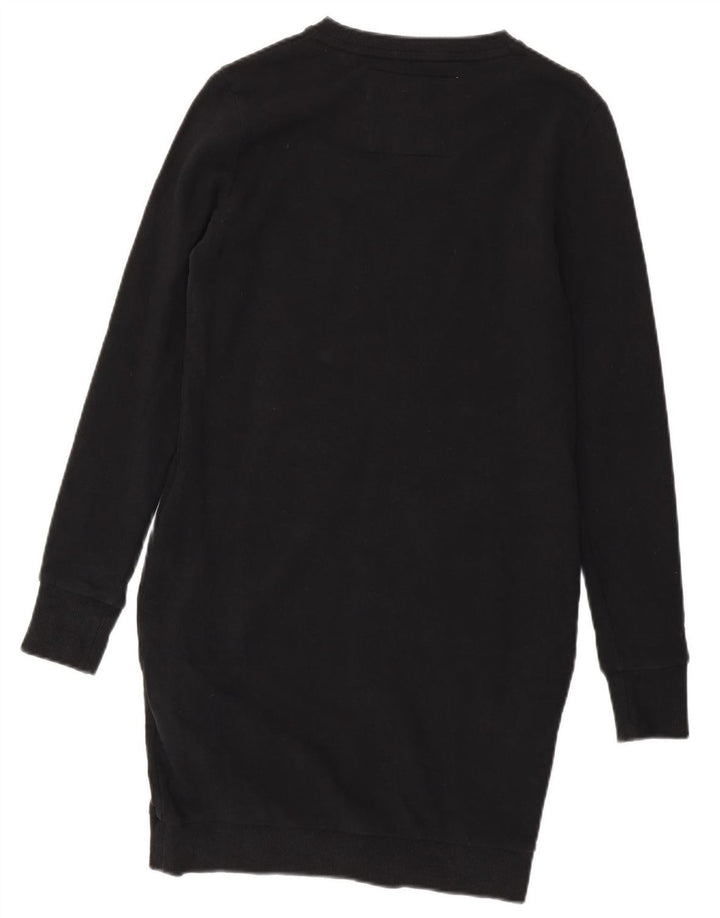 SUPERDRY Vestido tipo jersey con sudadera gráfica para mujer UK 40 Mediano Algodón negro