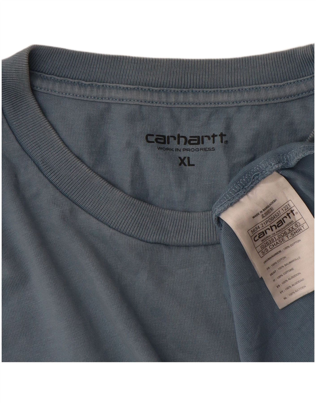 Carhartt Camiseta Hombre Top XL Algodón Azul