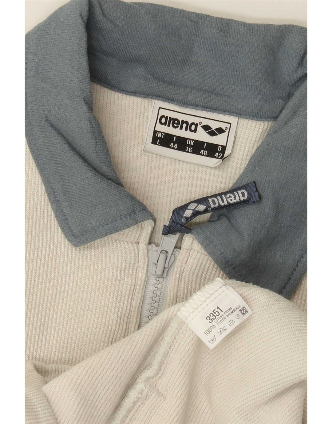 Arena Mujer Graphic Chándal Top Chaqueta UK 40 Grande Blanco Colorblock