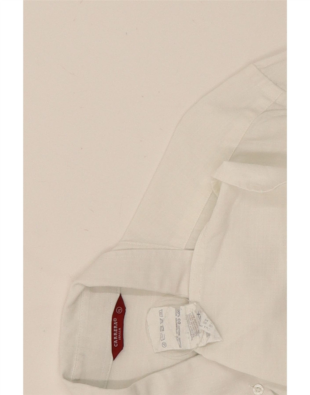 Camisa Carrera Hombre Manga Corta XL Algodón Blanco