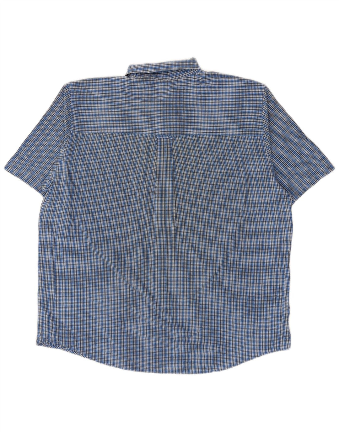 Chaps Camisa Manga Corta Hombre XL Algodón A Cuadros Azul