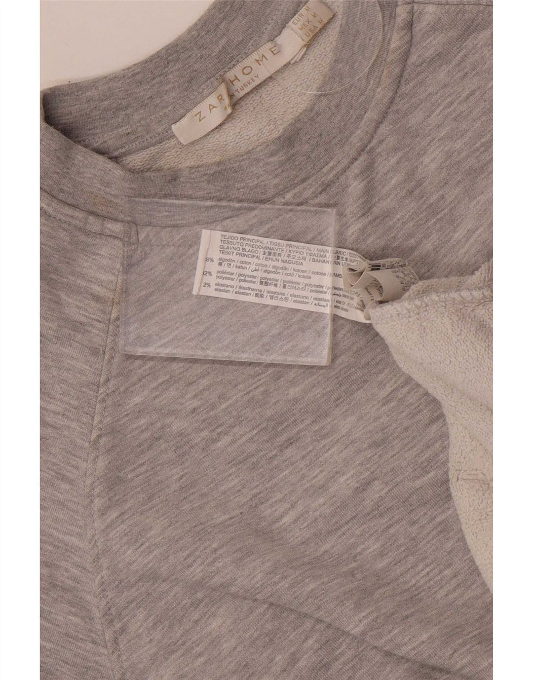 Zara Mujer Sudadera Oversize Jersey UK 44 Algodón Gris Medio