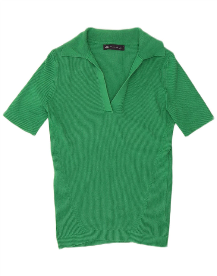 Marks & Spencer Polo de punto para mujer UK 8 Small Verde