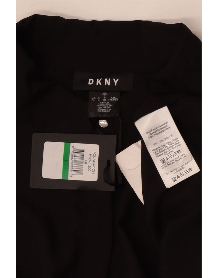 Dkny Blusa Camisa Mujer UK 46 Grande Poliéster Negro