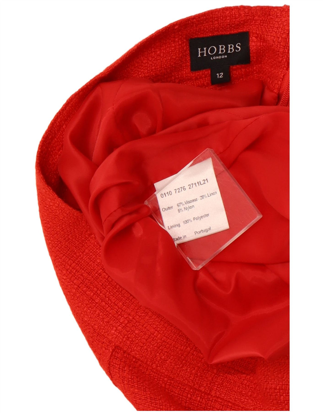HOBBS Falda lápiz para mujer UK 12 Medium W30 Viscosa roja