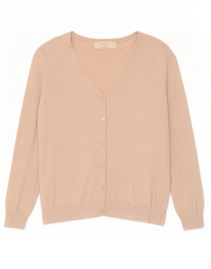 Zara Mujer Cárdigan Suéter UK 12 Medium Beige