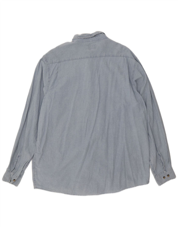 Wrangler Camisa alta para hombre XL Algodón azul