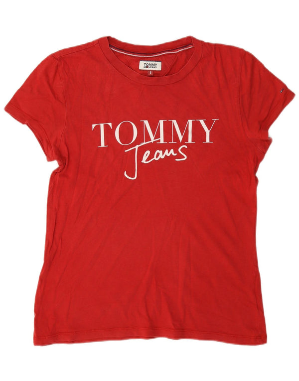 Tommy Hilfiger Camiseta gráfica para mujer Top UK 10 Small Rojo