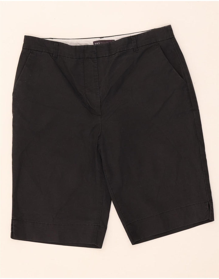 Marks & Spencer Pantalones cortos chinos para mujer UK 12 Medium W32 Algodón negro