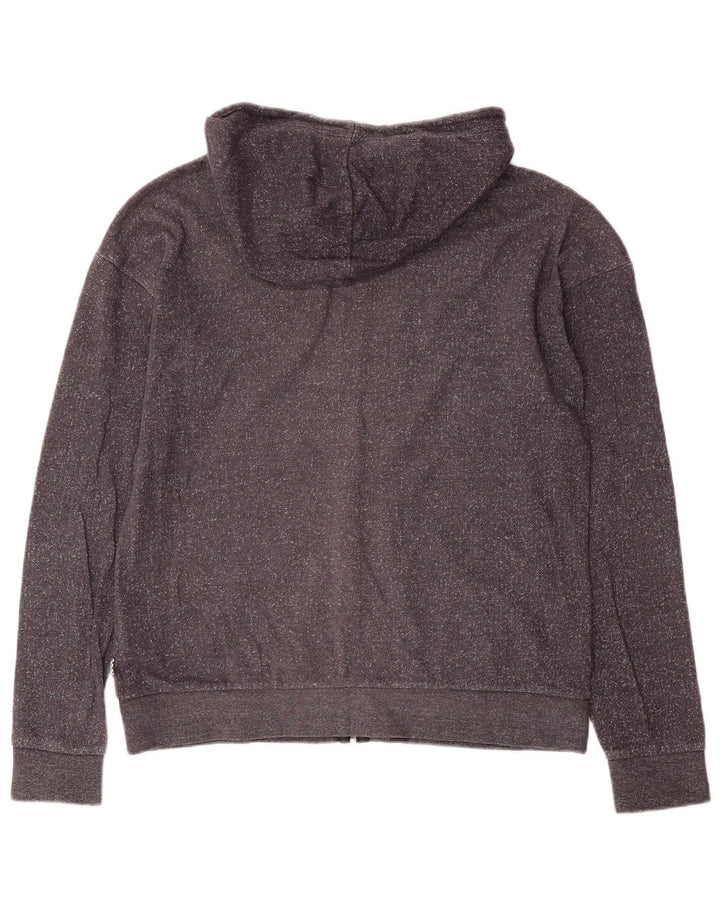 Vans Sudadera con capucha y cremallera para hombre, talla pequeña, algodón moteado gris