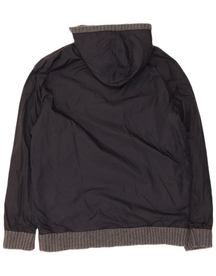 Massimo Dutti Chaqueta Reversible De Punto Con Capucha Hombre UK 42 XL Gris