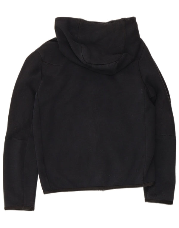 Nike Sudadera con capucha y cremallera para niños de 10 a 11 años, talla mediana, algodón negro