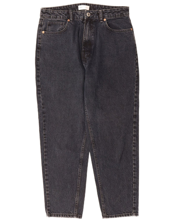 Zara Jeans Cónicos De Cintura Alta Para Mujer EU 42 Large W32 L28 Algodón Azul Marino