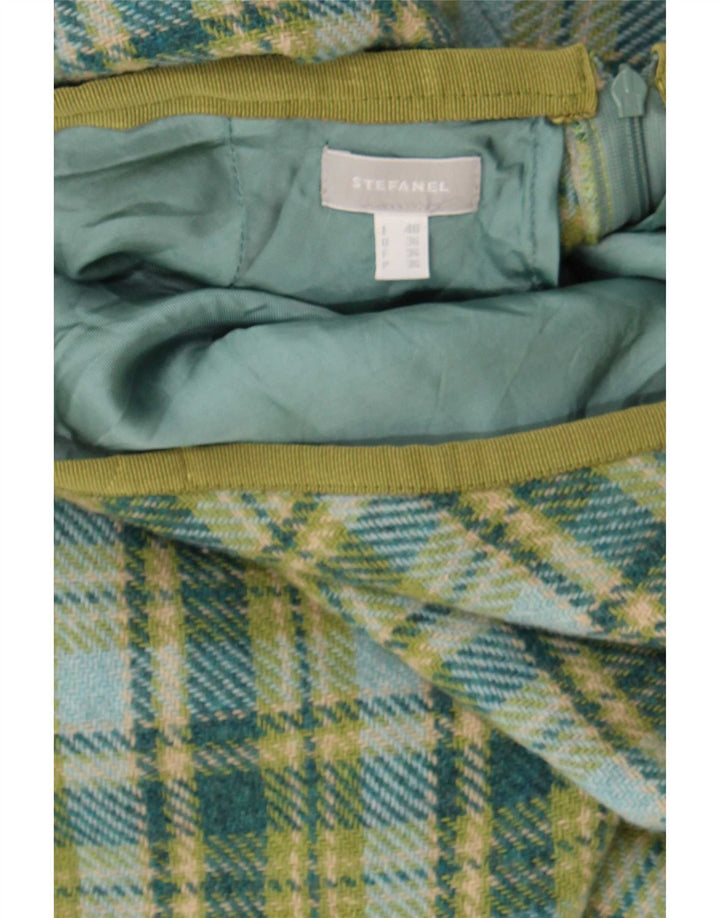 Stefanel Falda acampanada para mujer IT 40 Small W28 Green Check