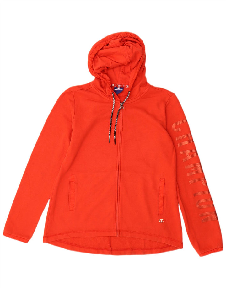 Champion Sudadera con capucha y cremallera gráfica para mujer UK 14 Medium Red