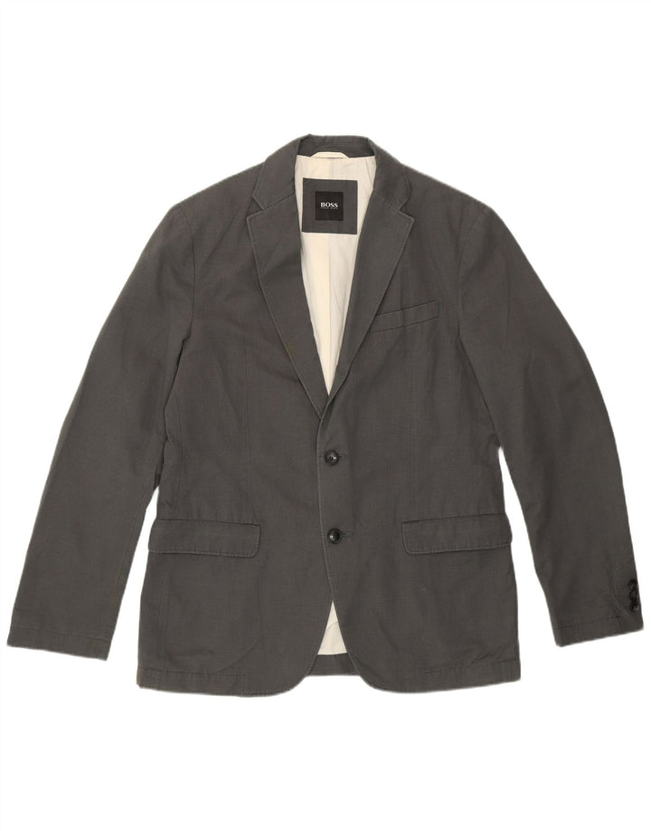 Hugo Boss Chaqueta tipo blazer de 2 botones para hombre EU 48 Algodón gris medio