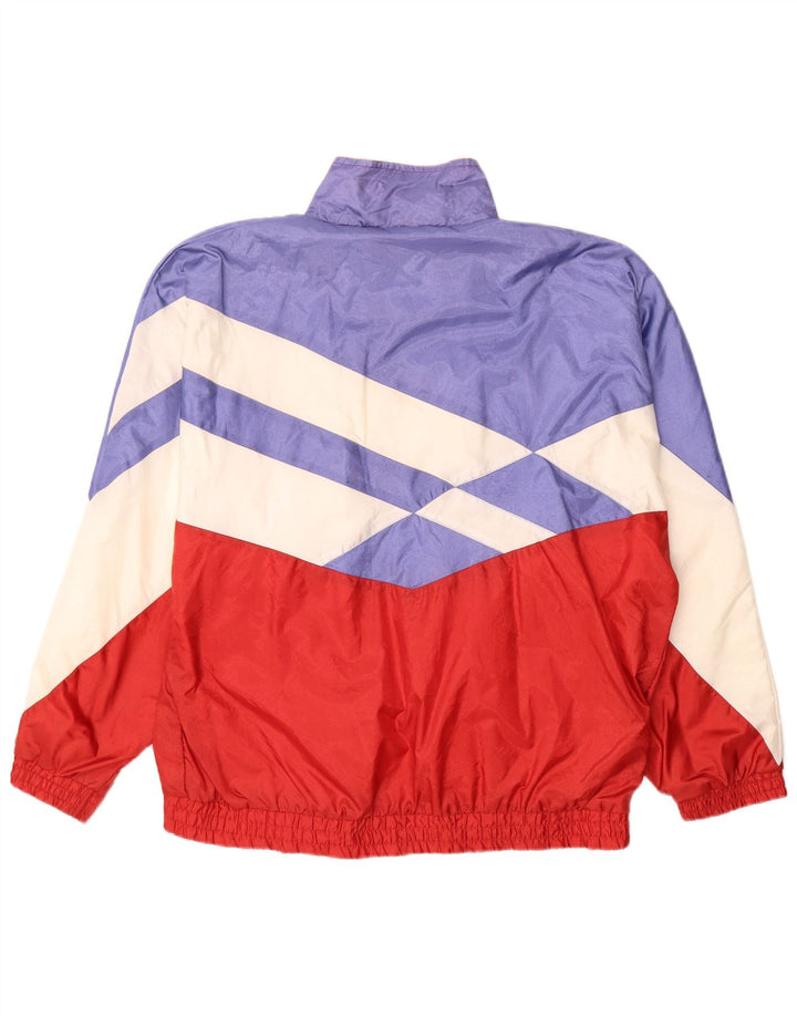 Vintage hombres chándal top chaqueta grande multicolor colorblock
