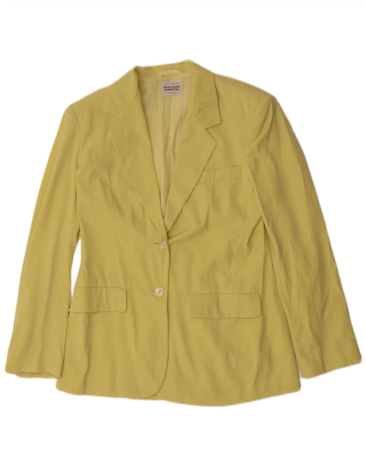 Benetton Blazer De 2 Botones IT 44 Poliéster Verde Medio